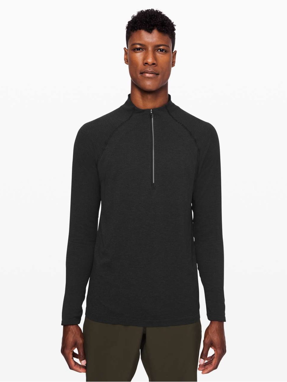 lululemon athletica Men's Black Half-Zip Performance Top